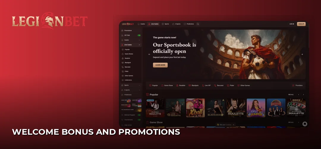 Welcome bonus and promotions